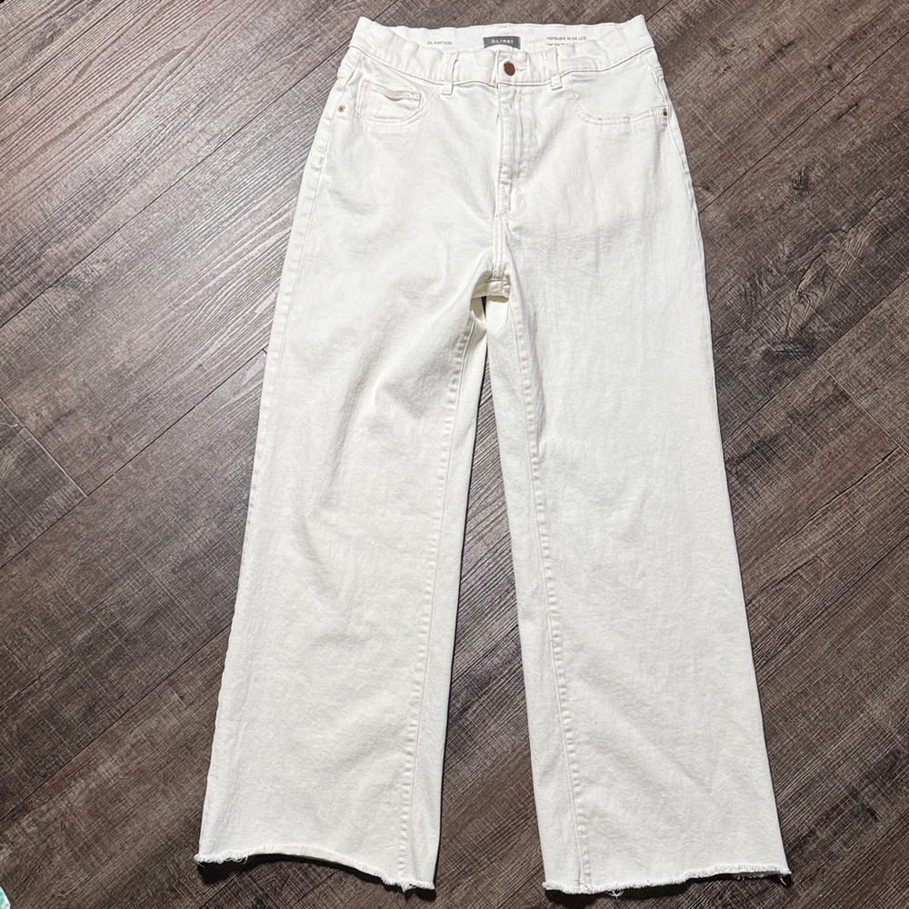 NWOT DL1961 Hepburn Wide-Leg Women's Cream Jeans